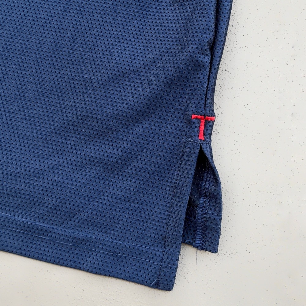 TRACKSMITH Van Cortlandt Tee Medium Navy Ivory Stripe Performance Running Shirt - Picture 10 of 11